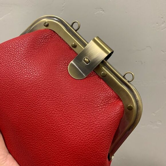 Handmade Genuine Premium Pebble Leathe Push-Lock Clutch/Shoulder Bag/Crossbody - Picture 13 of 16